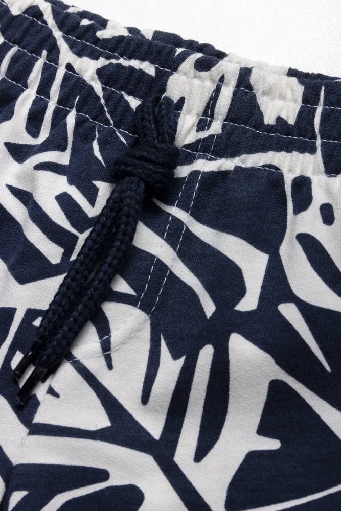 2  Pack  Basic Knit Shorts Navy And Orange