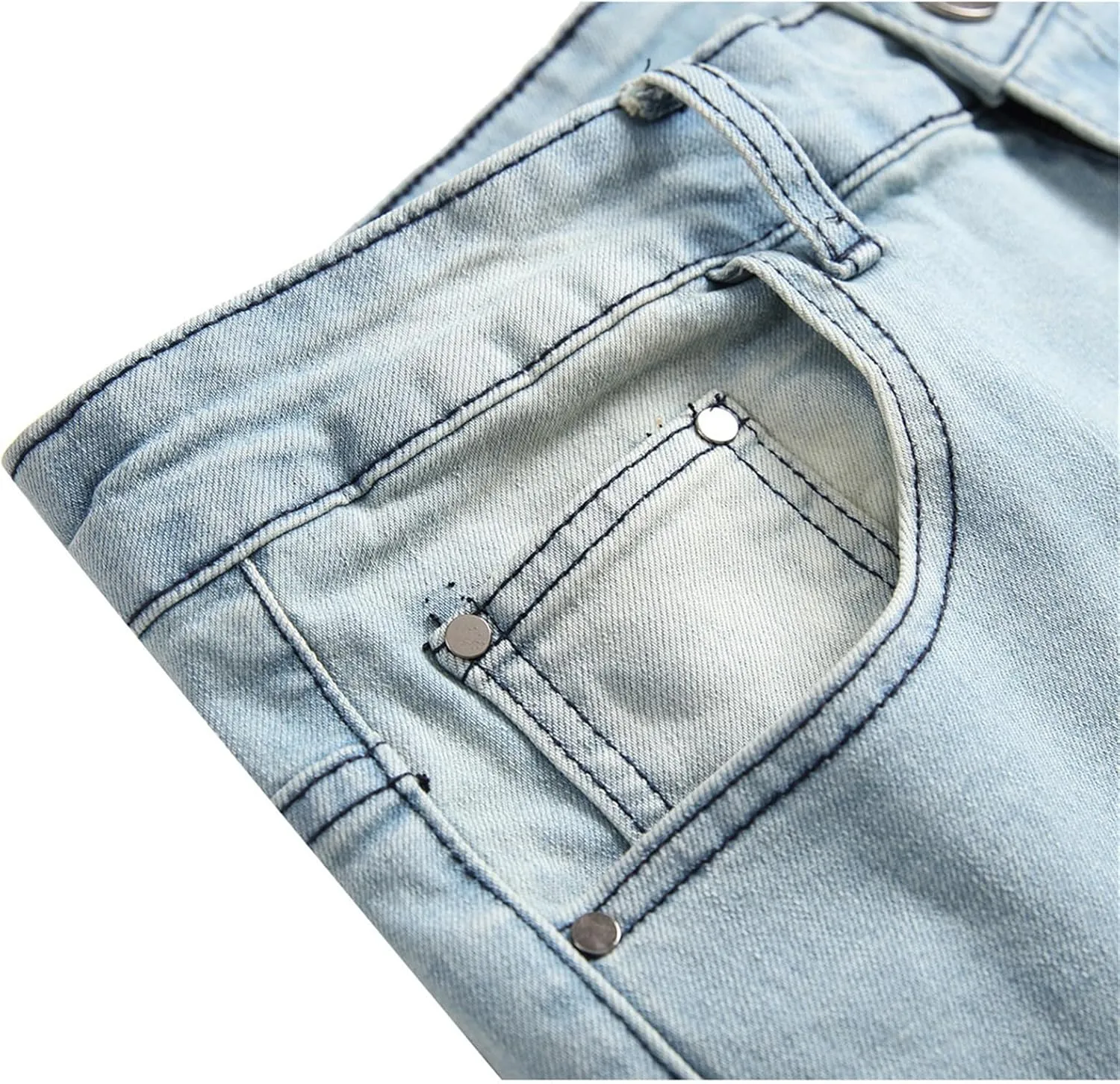 Andongnywell Men's Jeans Comfort Denim Straight Leg Relaxed Fit Jeans Simple Wear-Resistant Cargo Pants