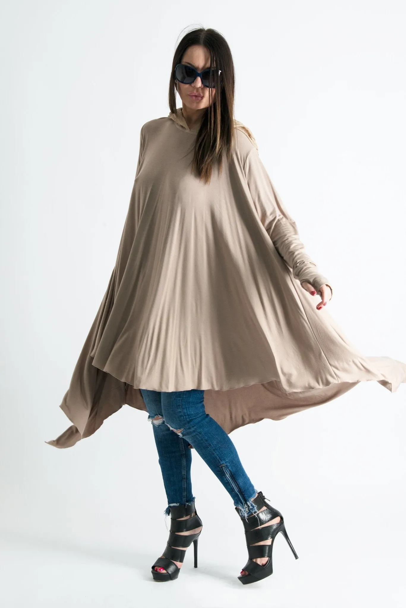ANIE Long sleeve Hooded Tunic SALE