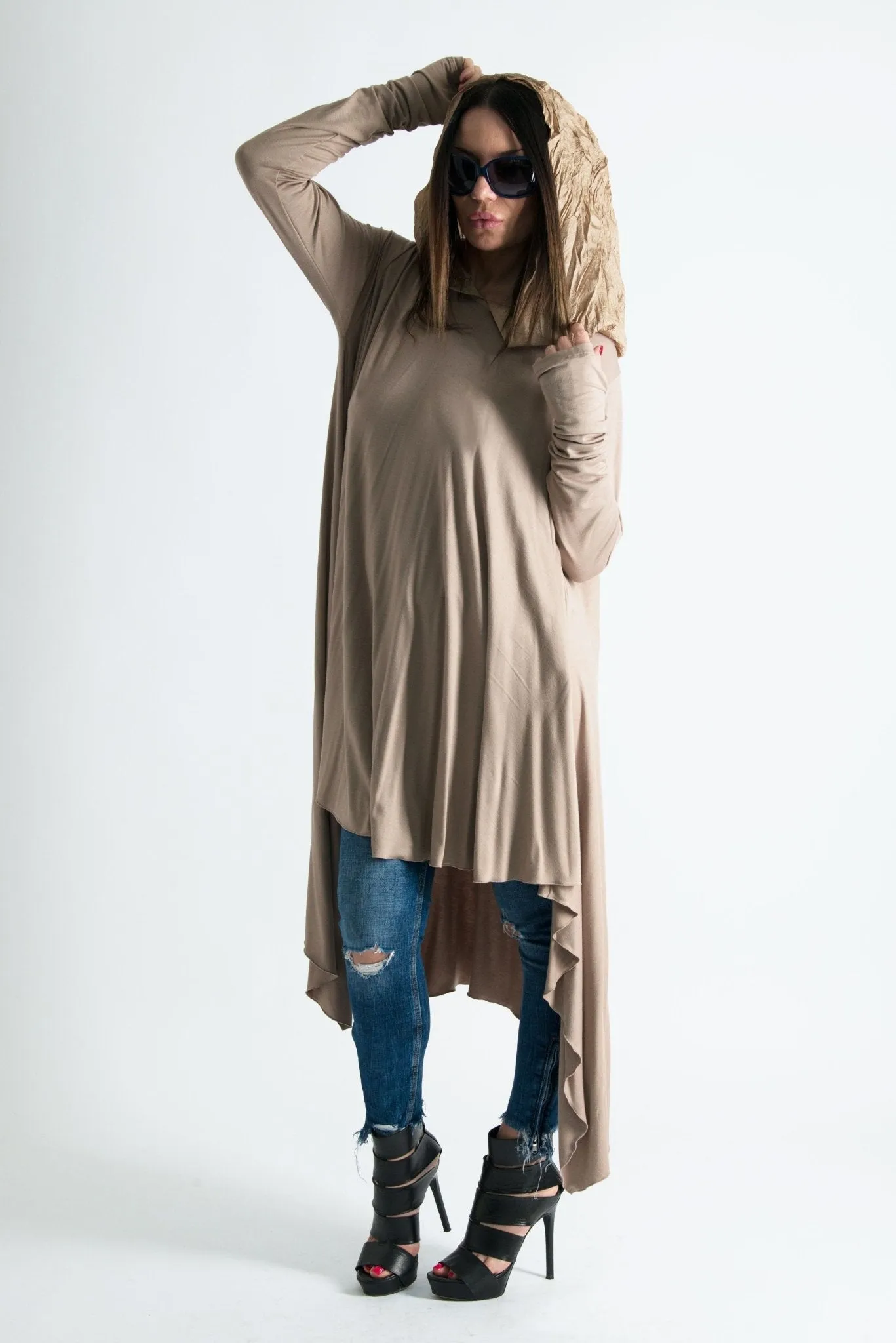 ANIE Long sleeve Hooded Tunic SALE