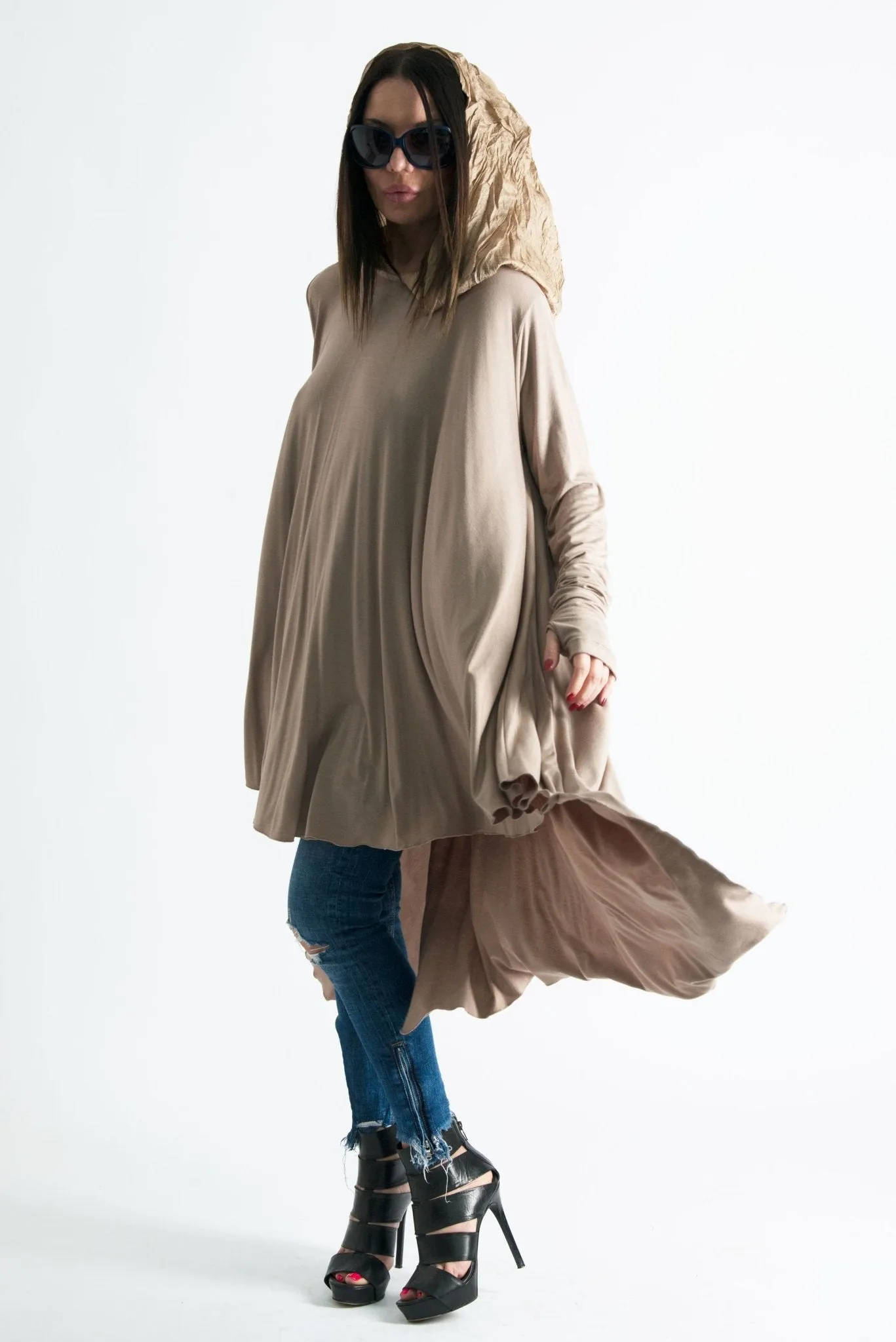 ANIE Long sleeve Hooded Tunic SALE