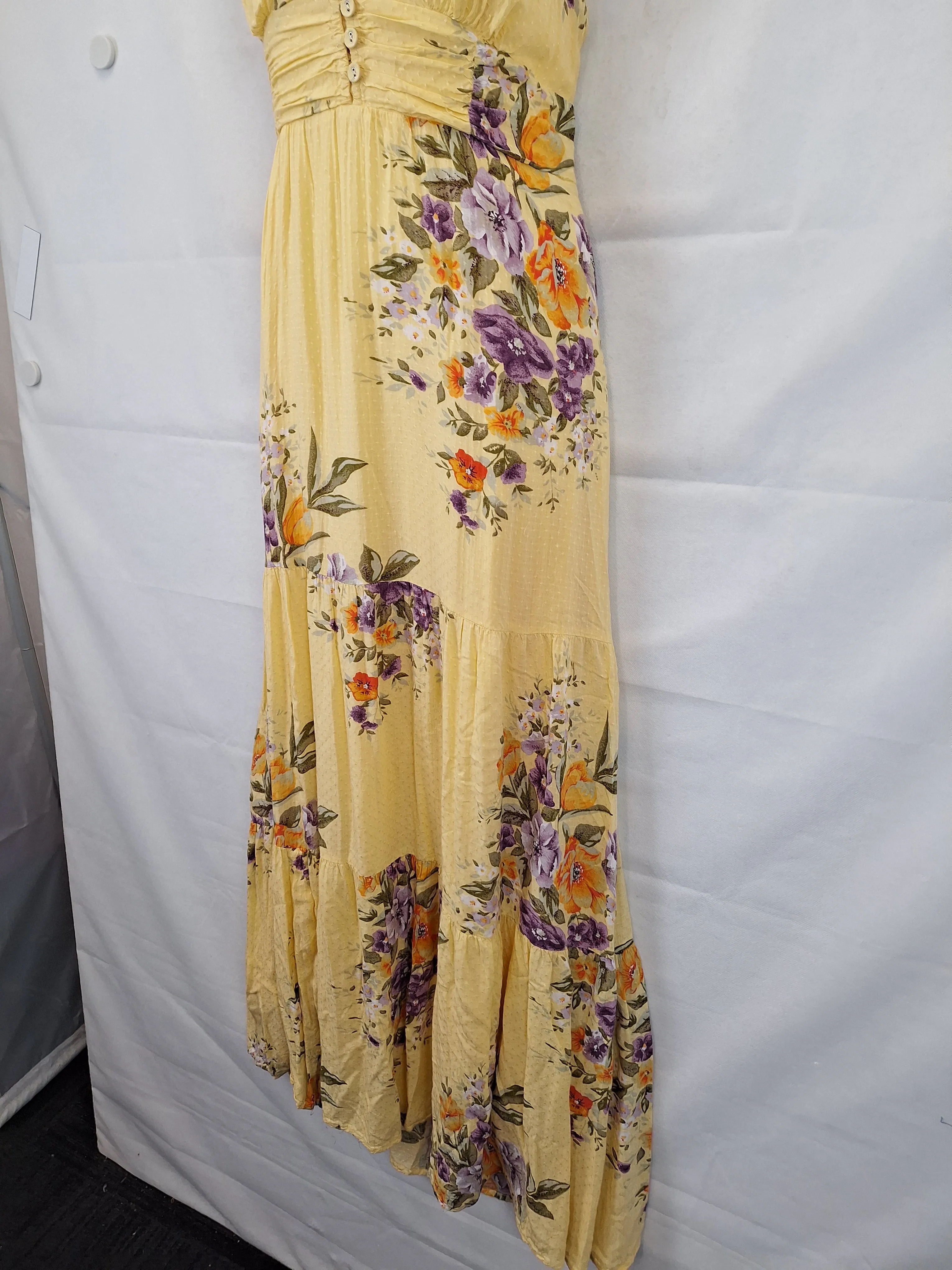 Auguste Textured Spring Bouquet Sundress Maxi Dress Size 12