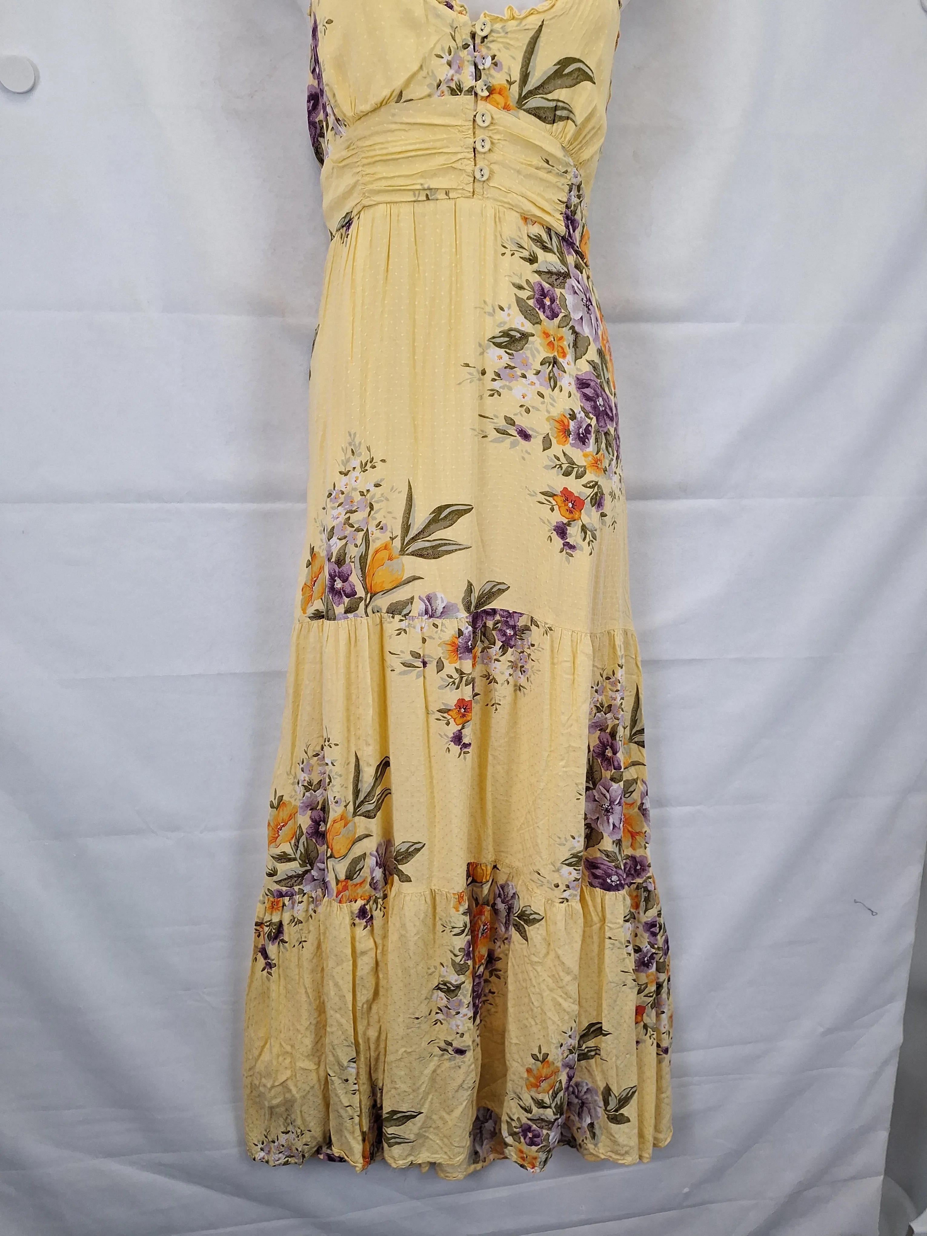 Auguste Textured Spring Bouquet Sundress Maxi Dress Size 12
