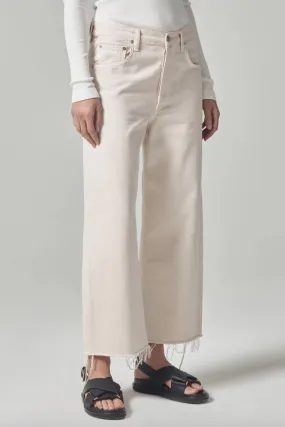 Ayla Raw Hem Crop Almondette Jeans