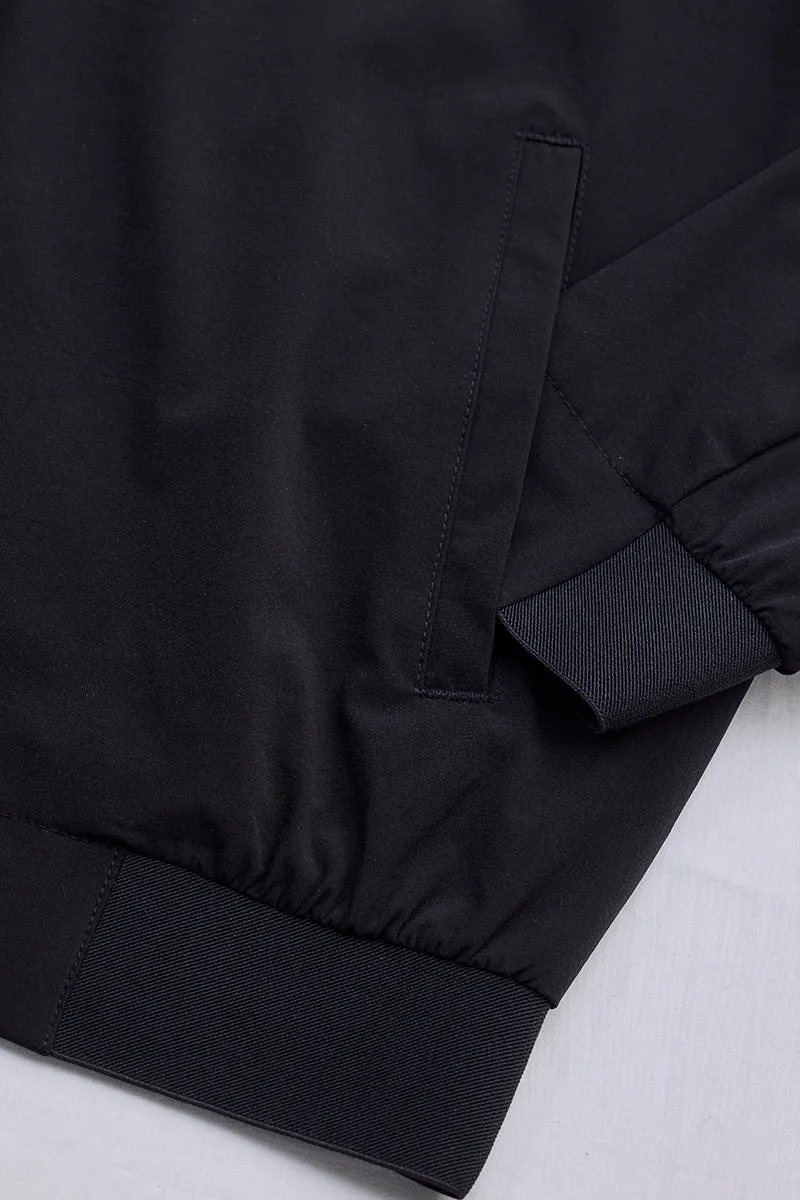 Black High Neck Bomber Jacket