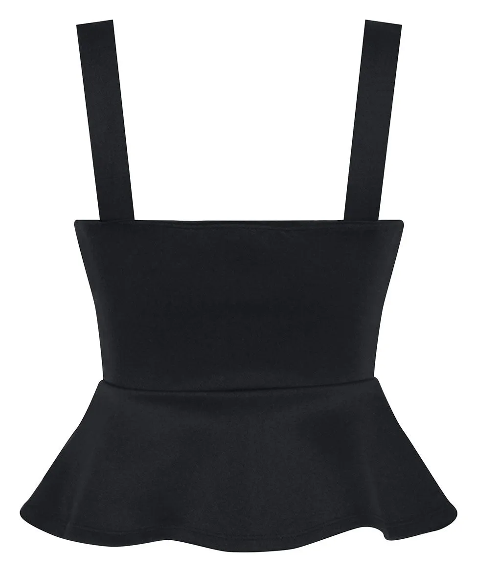 Black Miss Vixen Pinup Peplum Top