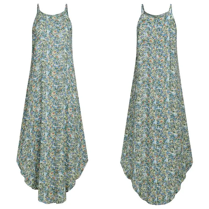 Boho Floral Print Plus Size Sundress