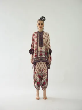 Bukhara Maroon Chanel Tunic Set