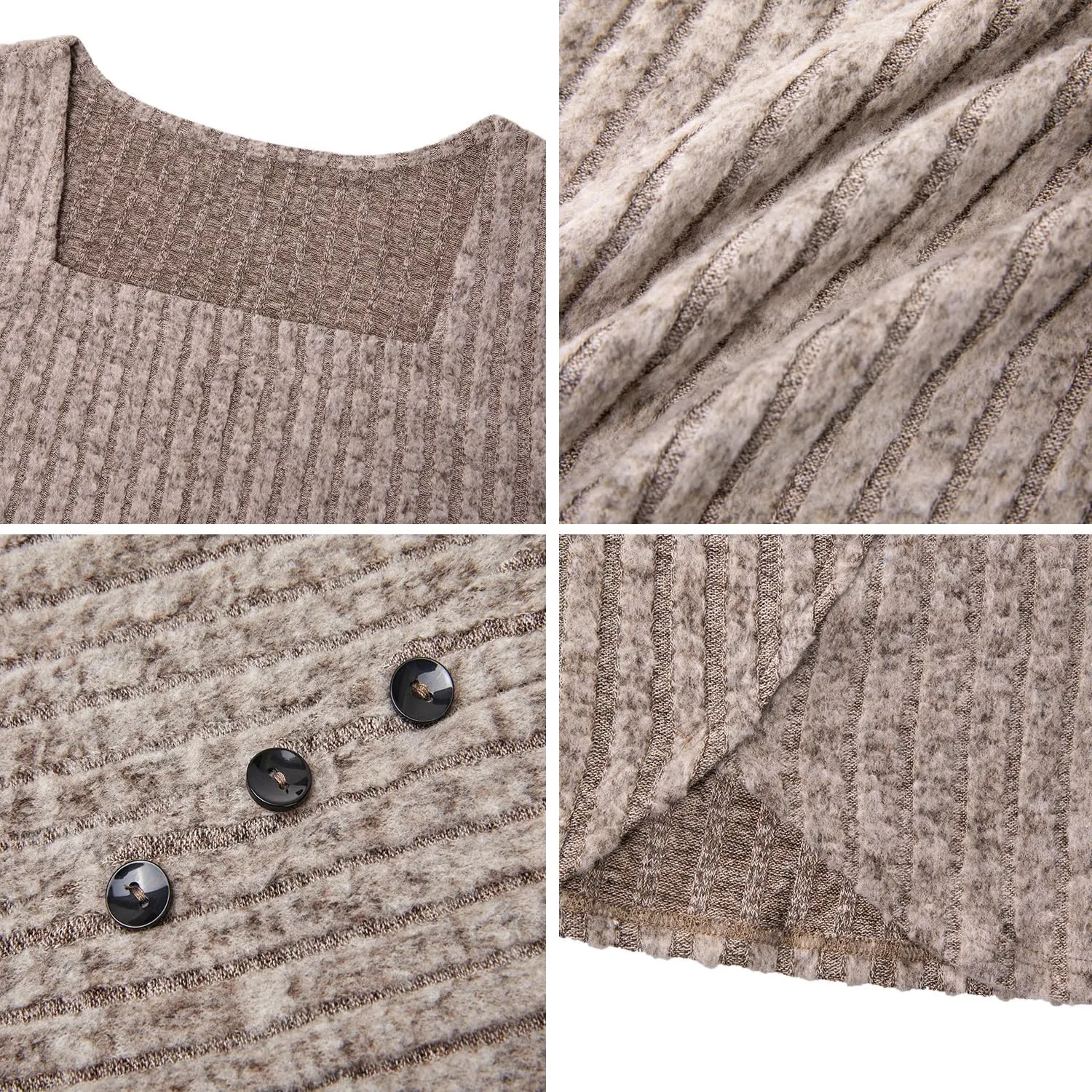 BZB Women's Sweaters Fall 2024 Lightweight Long Sleeve Square Neck Tunic Tops