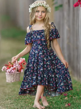 Calico Cutie Cold Shoulder Maxi Sundress