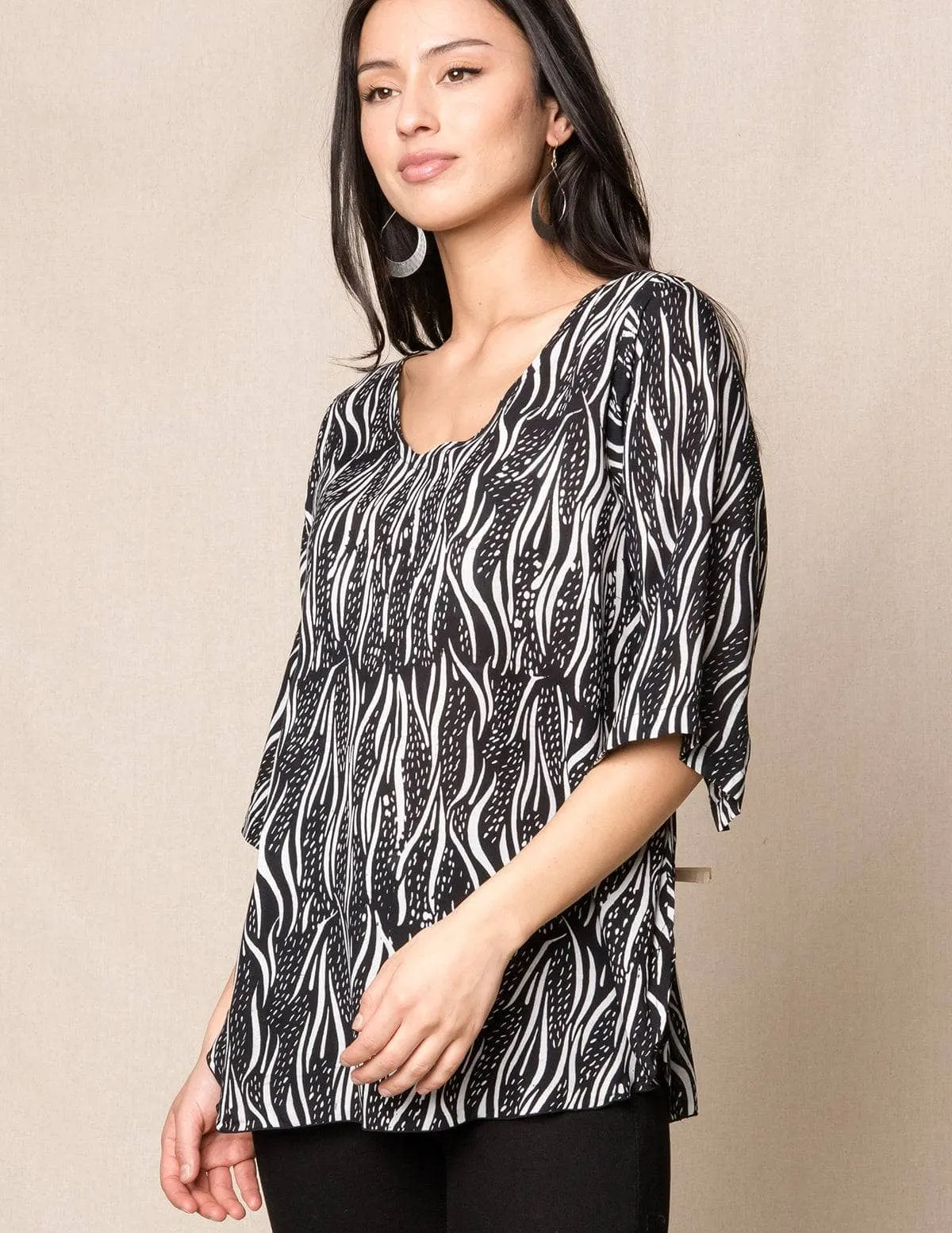 Calli Batik Tunic - Black- Small and Medium Only