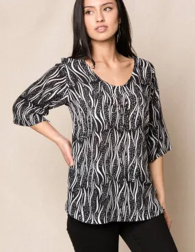 Calli Batik Tunic - Black- Small and Medium Only