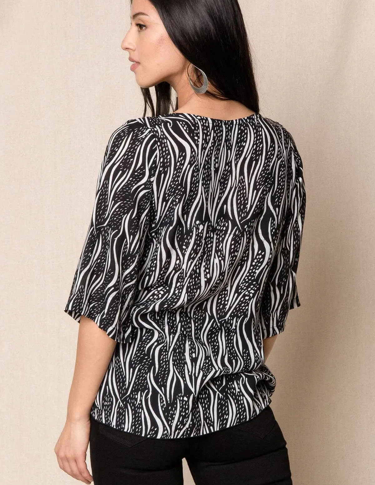 Calli Batik Tunic - Black- Small and Medium Only