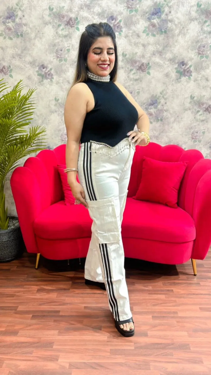 Cotton Lycra Stretchable Cargo Jeans GGR191