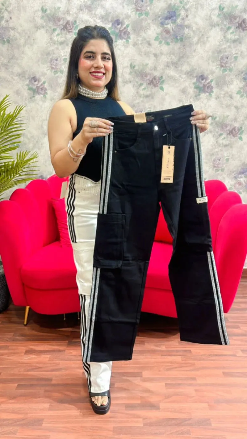 Cotton Lycra Stretchable Cargo Jeans GGR191