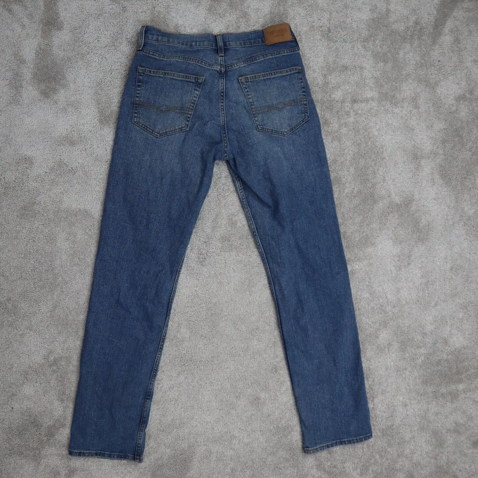 Denizen From Levis Jeans  Mens Blue Solid 218 Straight Leg Denim Logo W30XL32
