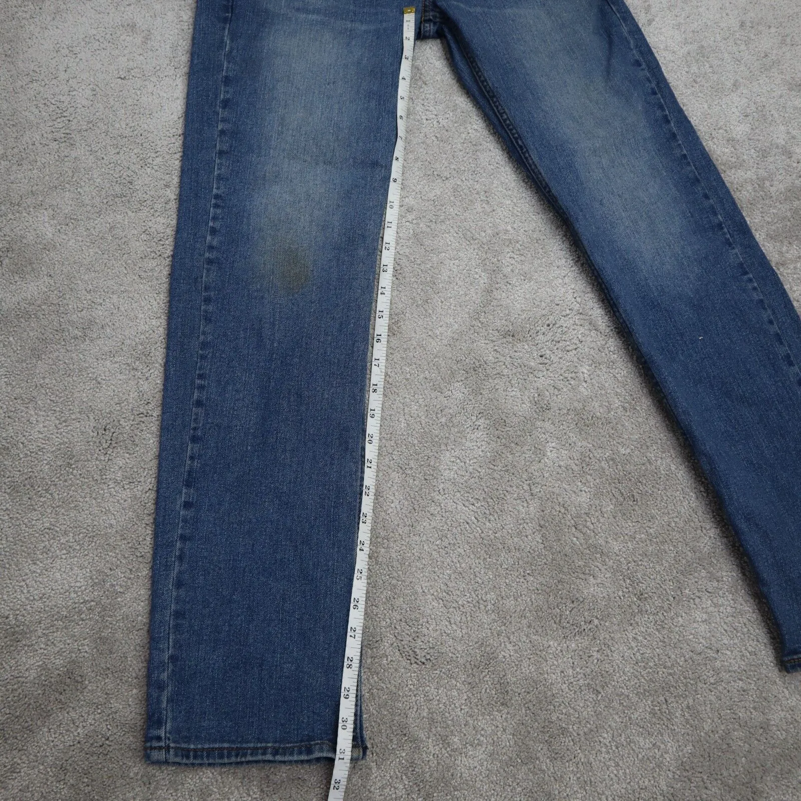 Denizen From Levis Jeans  Mens Blue Solid 218 Straight Leg Denim Logo W30XL32