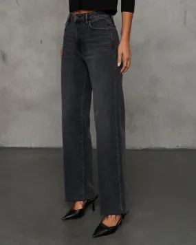 Dusky Charm Raw Hem Relaxed Jeans