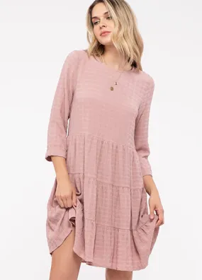 Dusty Pink Textured Dress