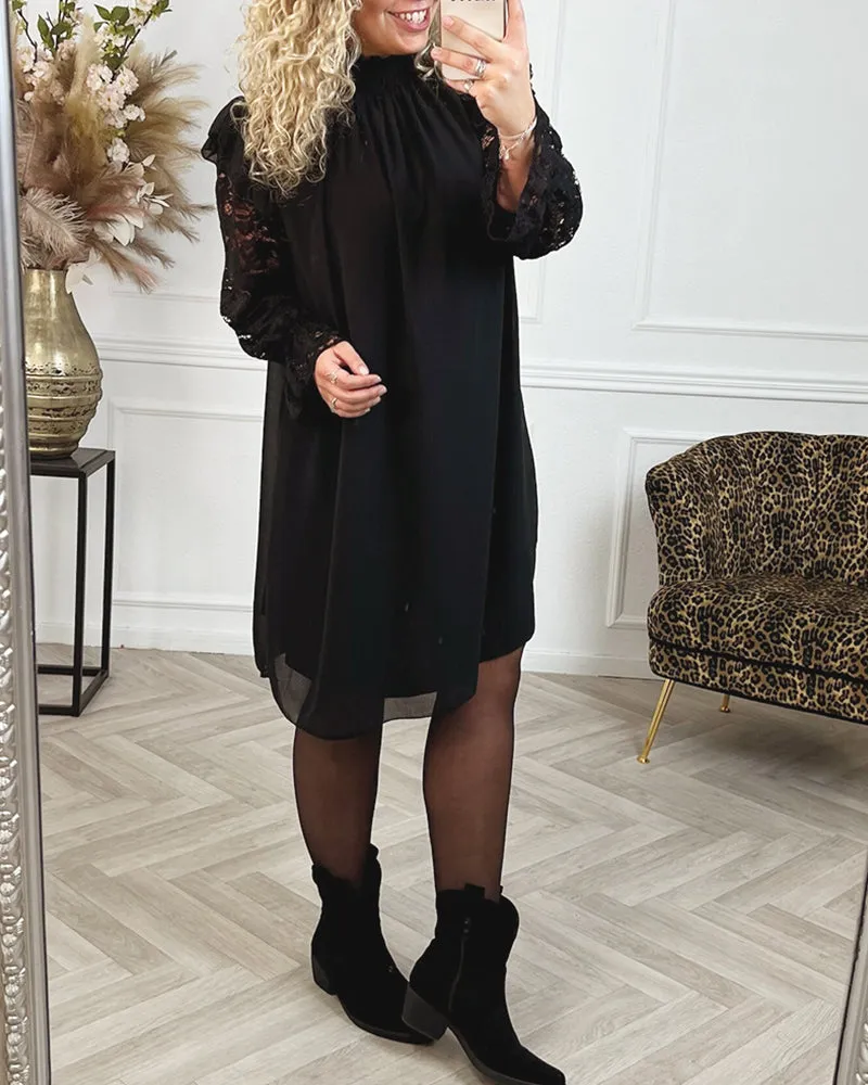 Elegant Lace Hollow Shift dress