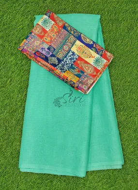 Elegant Linen Saree with Printed Blouse