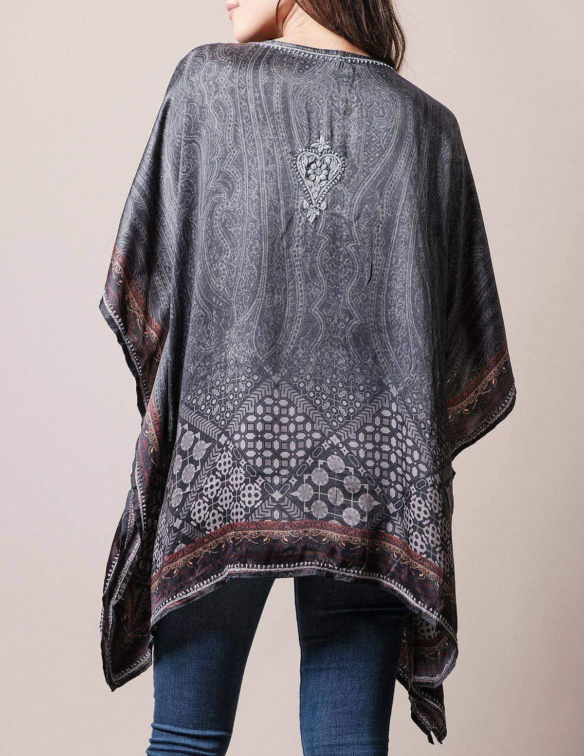 Fair Trade Flowy Tunic -Charcoal
