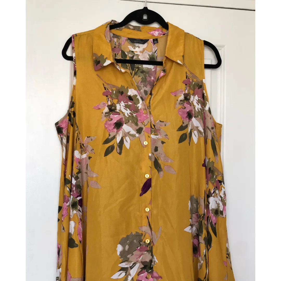 floral mustard tunic - XL