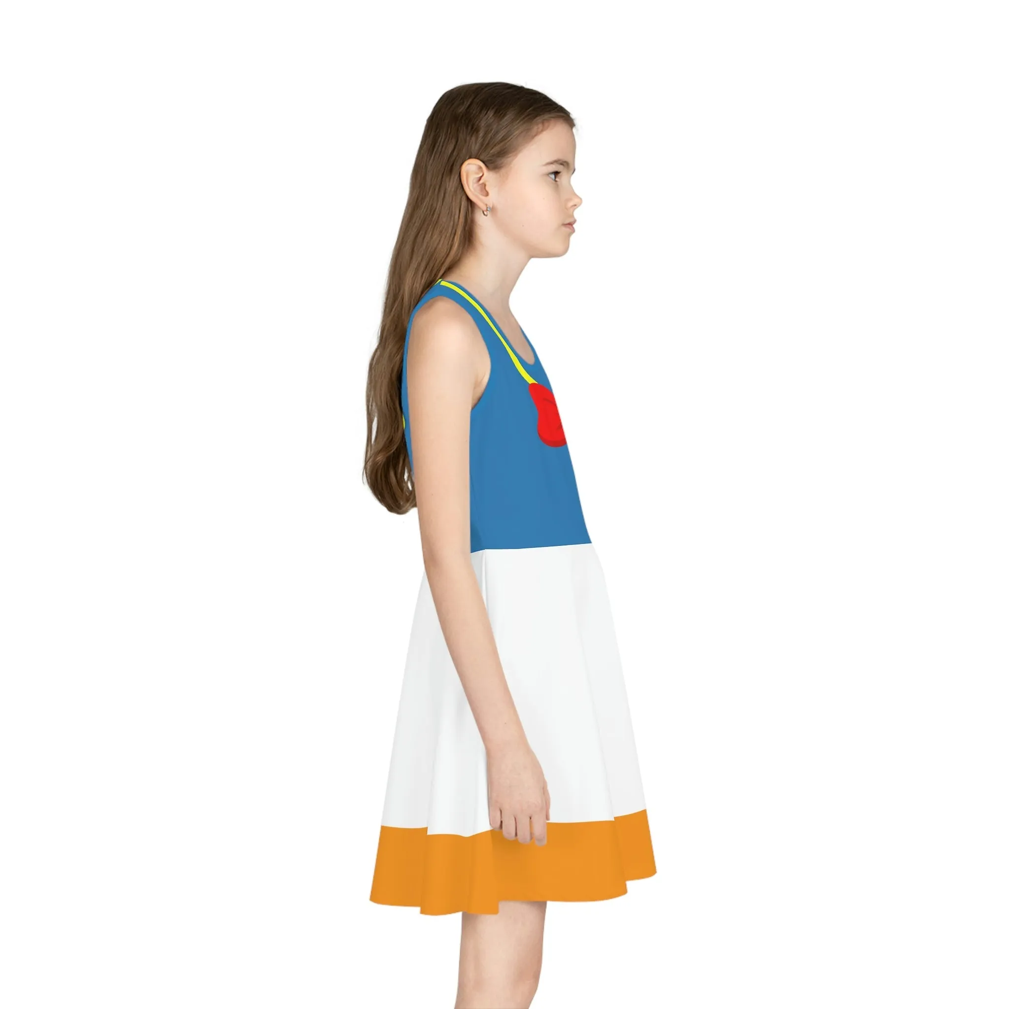 Grumpy Duck Girls' Sleeveless Sundress (AOP)