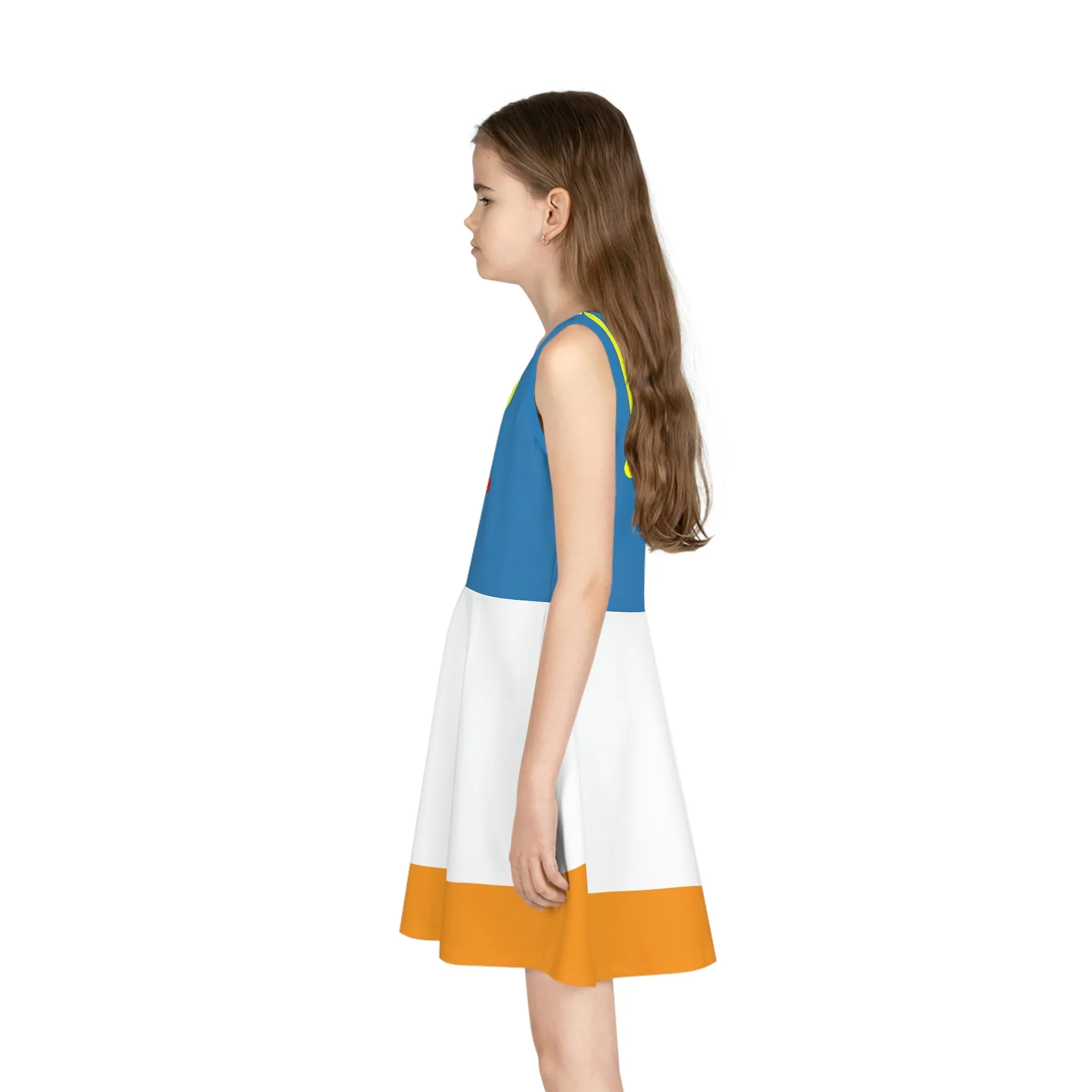 Grumpy Duck Girls' Sleeveless Sundress (AOP)