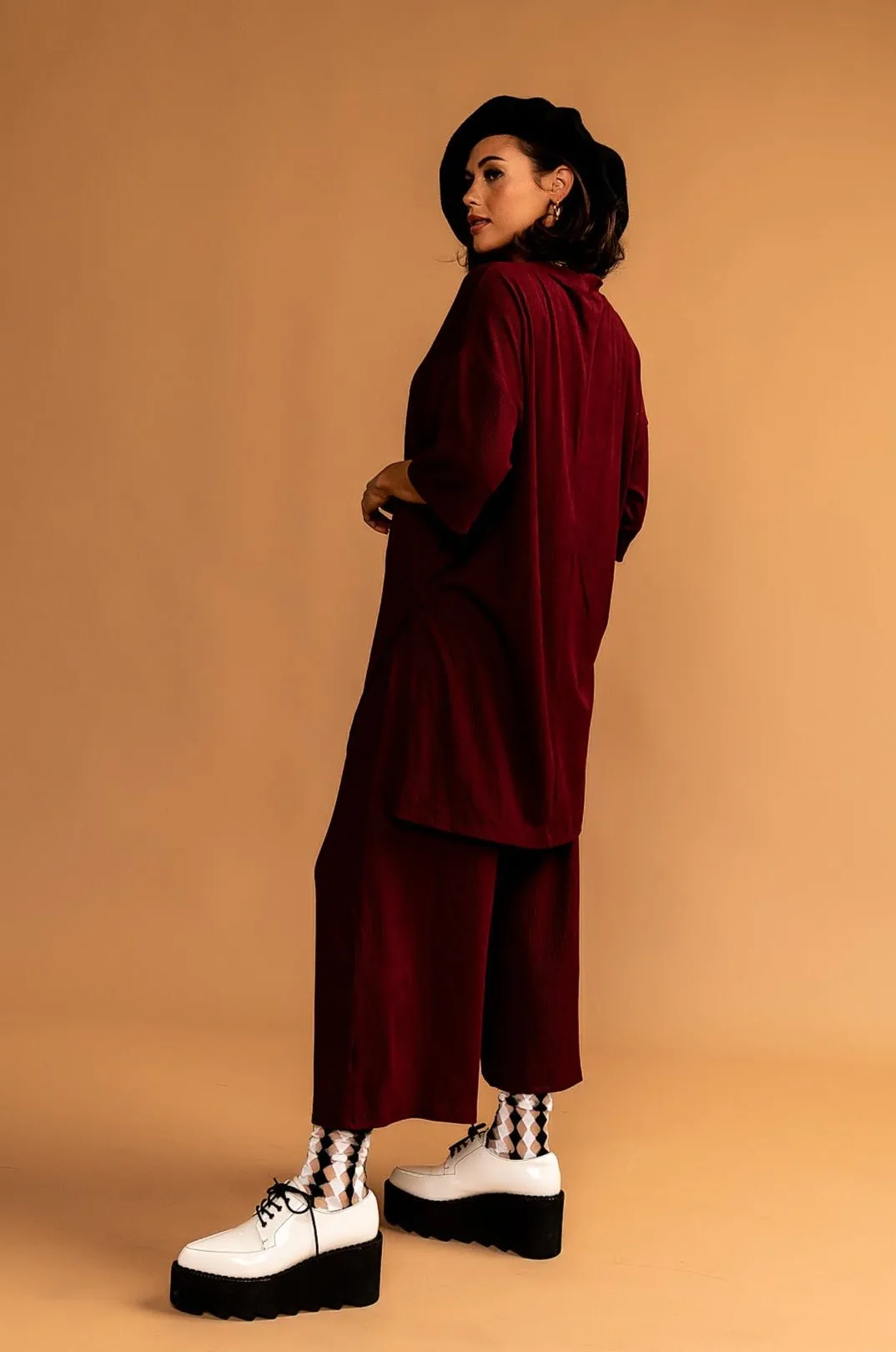 Lex Ribbed Playsuit in Wine *RESTOCKED*
