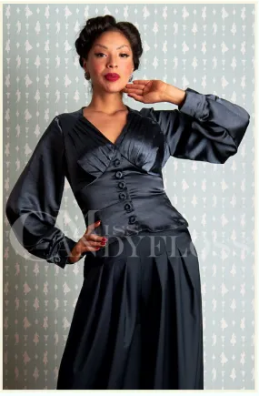 Marlis-Cool Pleated satin blouse by Miss Candyfloss