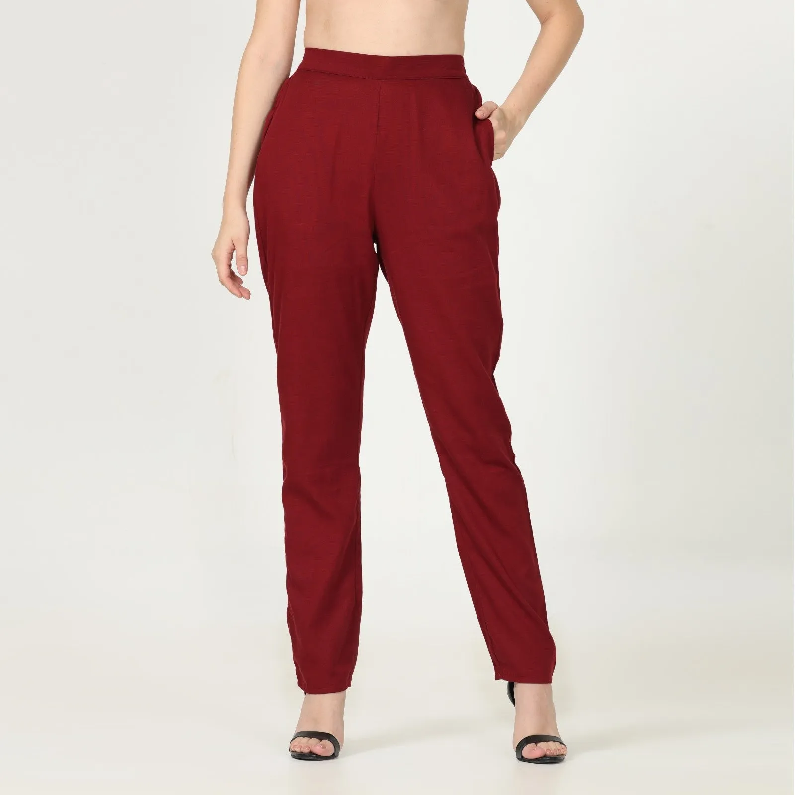 Maroon Tunic Pant Set | Cotton, Tencel &  Hemp | Comfortable Workwear