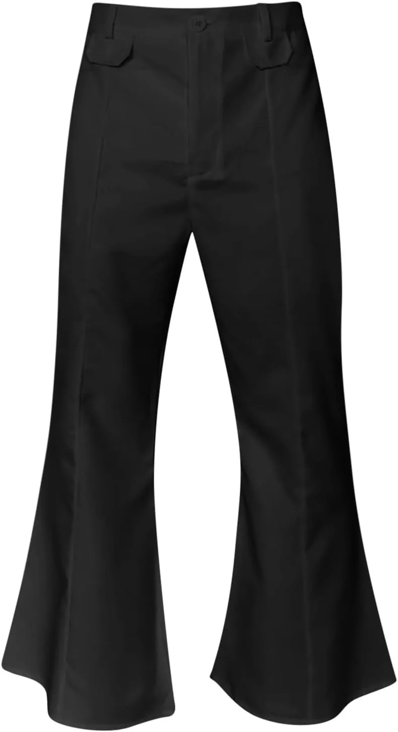 Men's Flare Trousers Wide Leg Elastic Waist Breathable Soft Fit Sport Clothes Comfy Fashion Trendy Pants