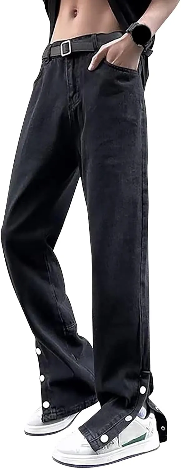 Men's Jeans Comfort Stretch Denim Straight Leg Relaxed Fit Jeans for Men Foam (03-Black, XXL)