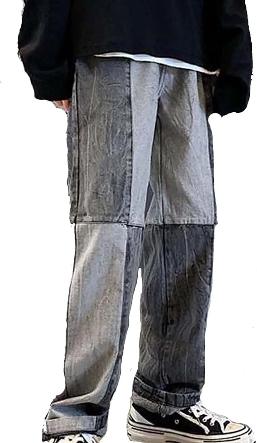 Men's Jeans Patchwork Jeans Pants Vintage Casual Relaxed Fit Jeans Trousers Denim Pants Baggy Hip Hop Y2K Streetwear Fashion