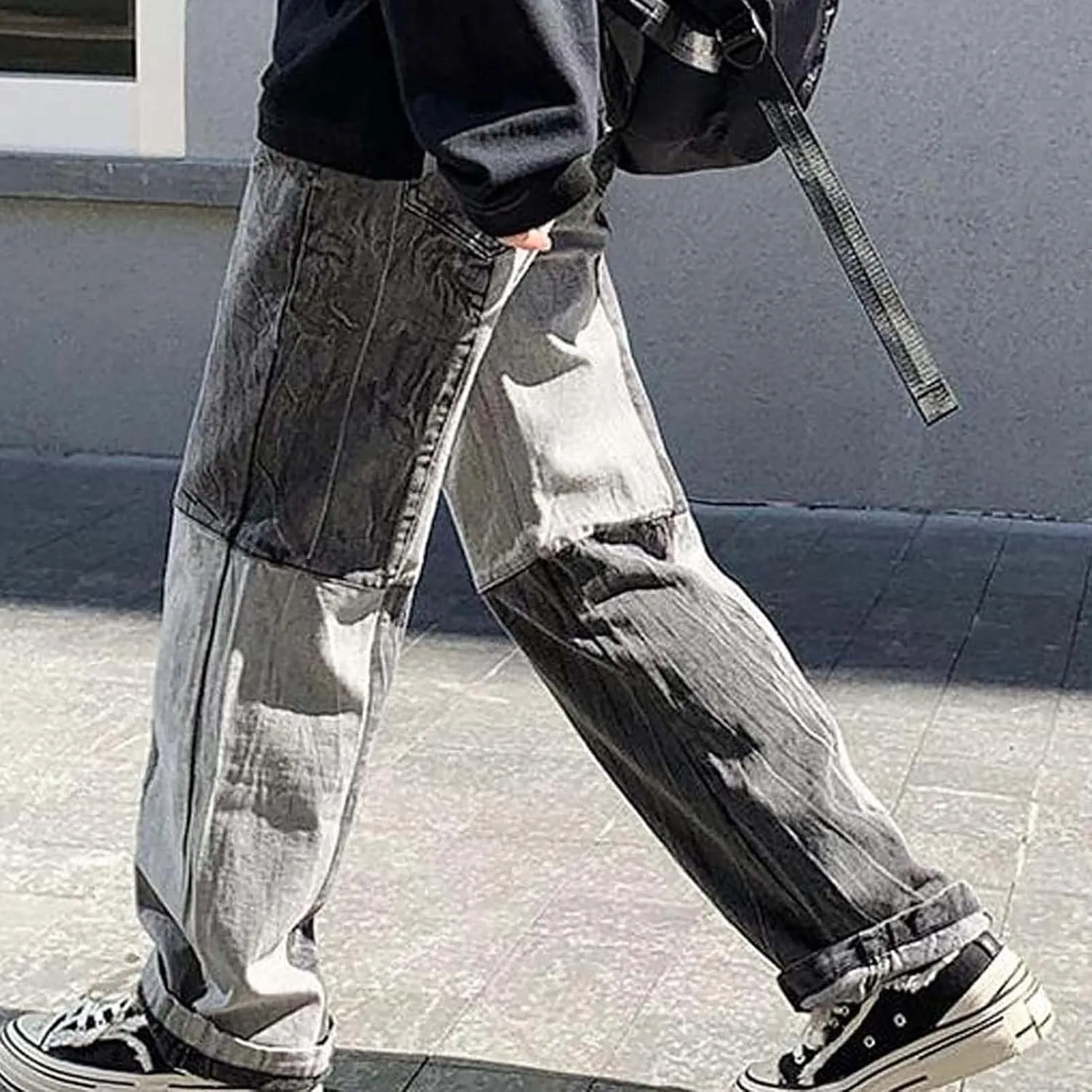 Men's Jeans Patchwork Jeans Pants Vintage Casual Relaxed Fit Jeans Trousers Denim Pants Baggy Hip Hop Y2K Streetwear Fashion
