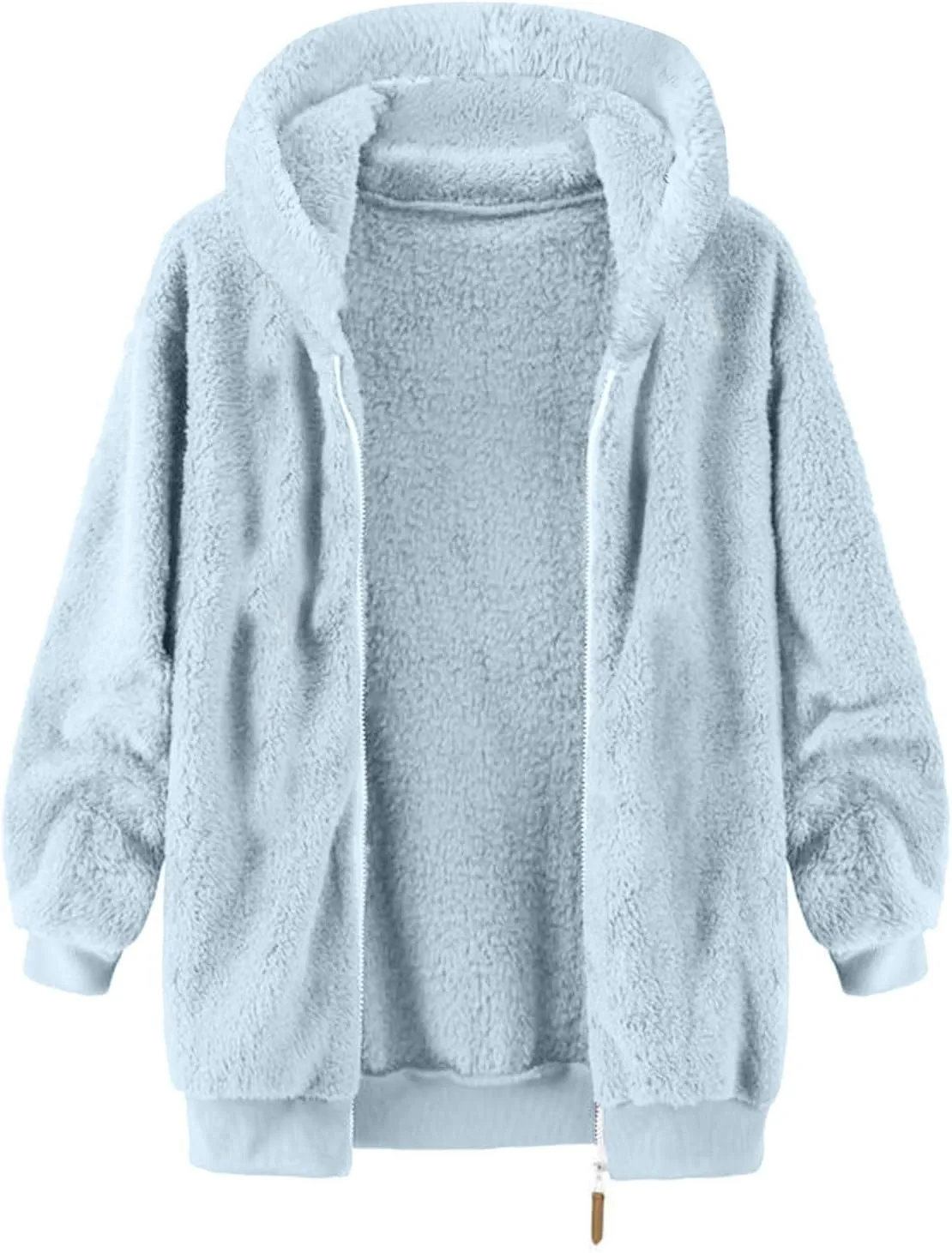Men's Sherpa Lined Jacket Warm Double-Sided Fleece Coat Zip Up Hooded Thick Jacket Fall Winter Casual Soft Outerwear