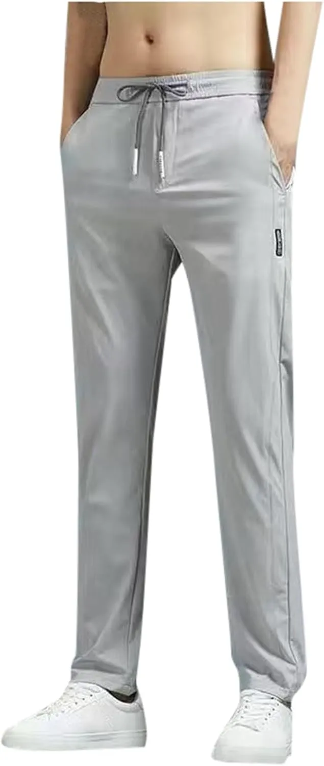 Men's Sweatpants Summer Drawstring Elastic Waist Fit Pockets Breathable Soft Fit Sport Clothes Fresh Joggers
