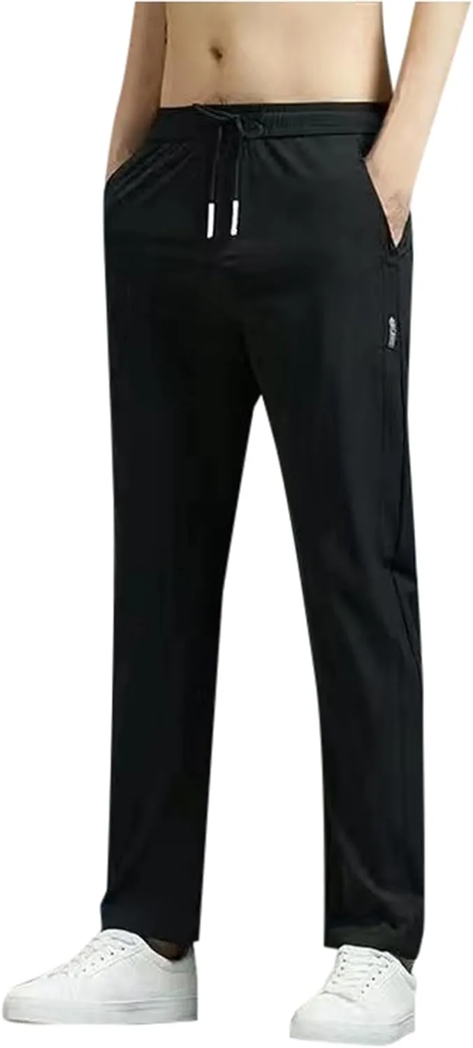 Men's Sweatpants Summer Drawstring Elastic Waist Fit Pockets Breathable Soft Fit Sport Clothes Fresh Joggers
