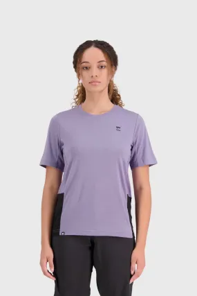 Mons Royale Womens Tarn Merino Shift Tee - Thistle/Black