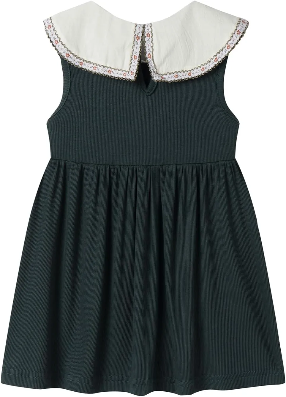 Mud Kingdom Ruffle Girls Peter Pan Collar Dress Summer Casual Sleeveless Sundress Casual Short Dress