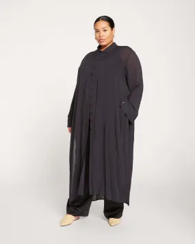 Nailah Button-Down Tunic | Black