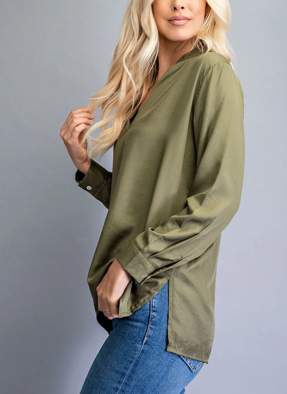Olive Long Sleeve Tunic Top