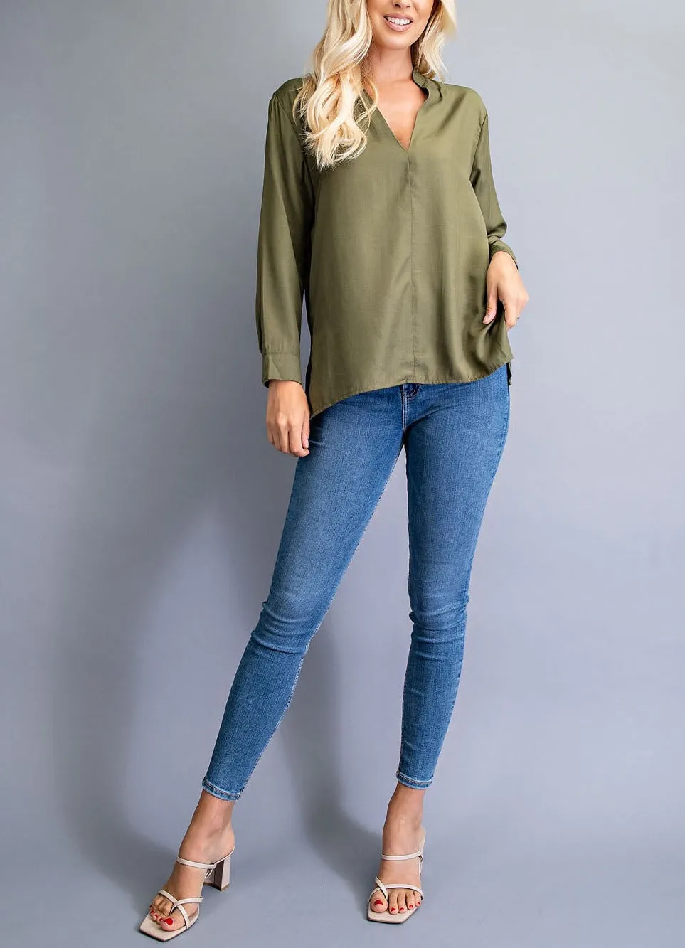Olive Long Sleeve Tunic Top