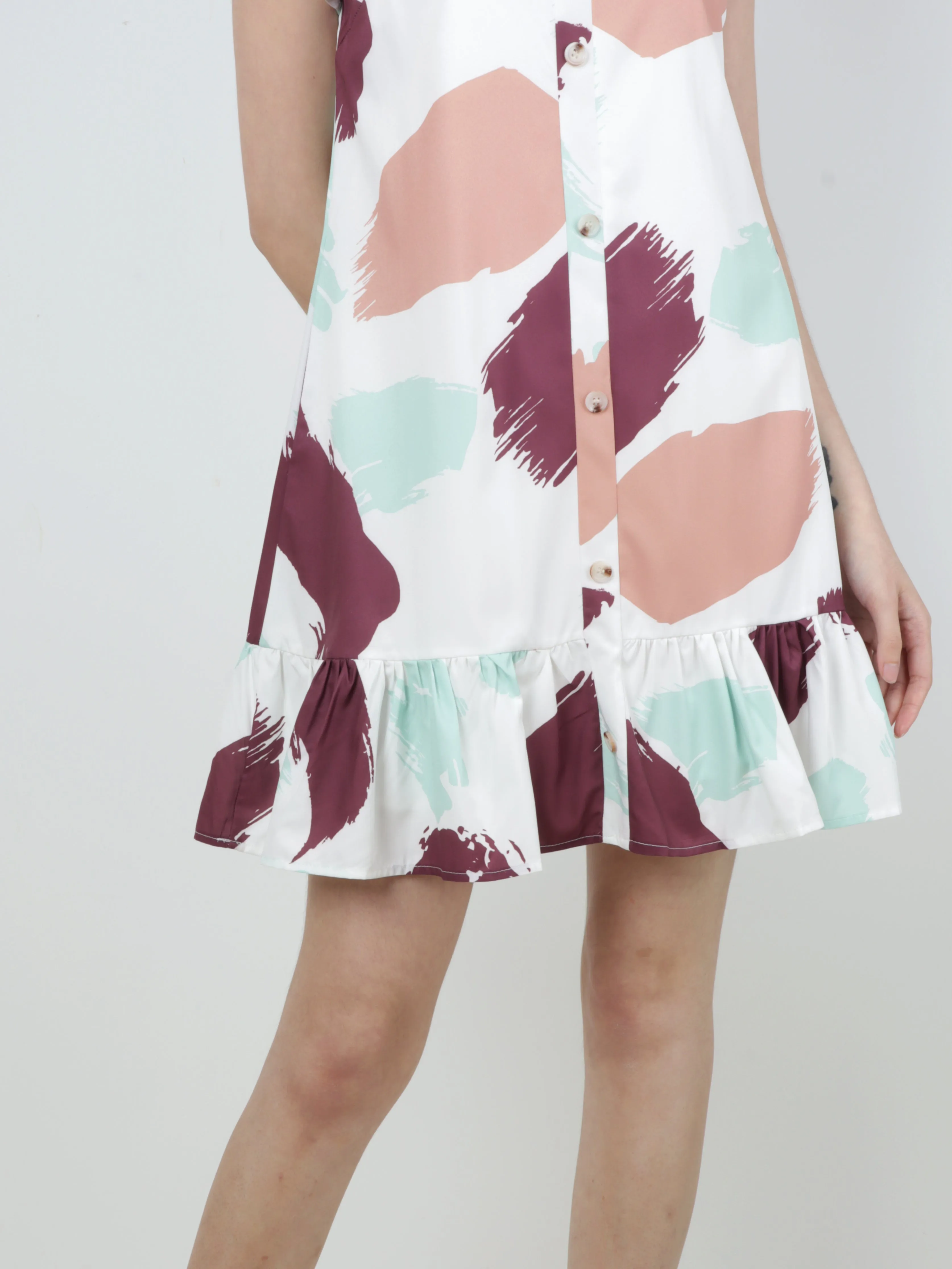 Rachel Ruffles Dress - Rust