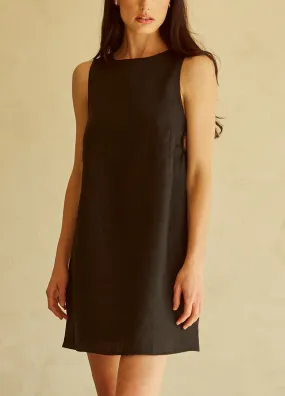 Ring Detail Black Shift Dress