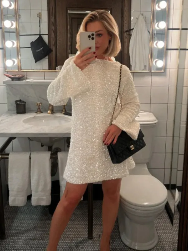 Sequin Tunic Mini Dress for Fashion Shows