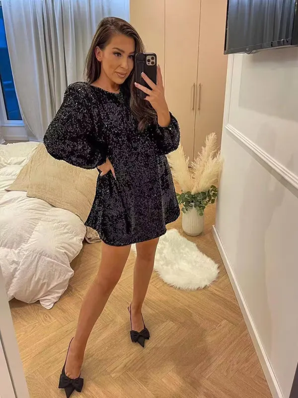 Sequin Tunic Mini Dress for Fashion Shows