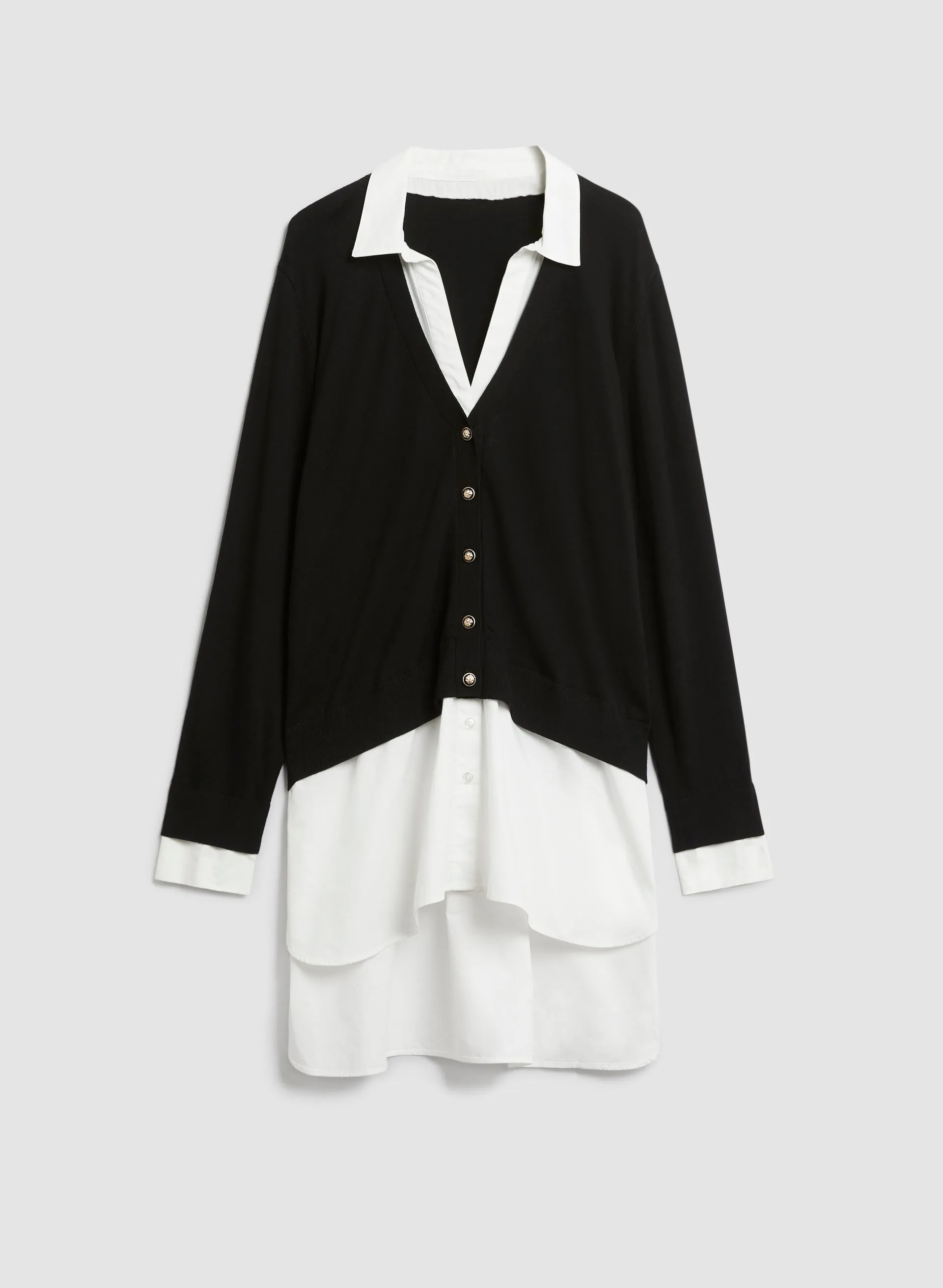 Shirt Collar Fooler Sweater