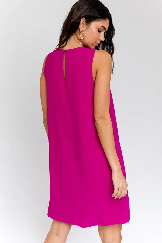 Sleek Simplicity V- Neck Sleeveless Shift Dress